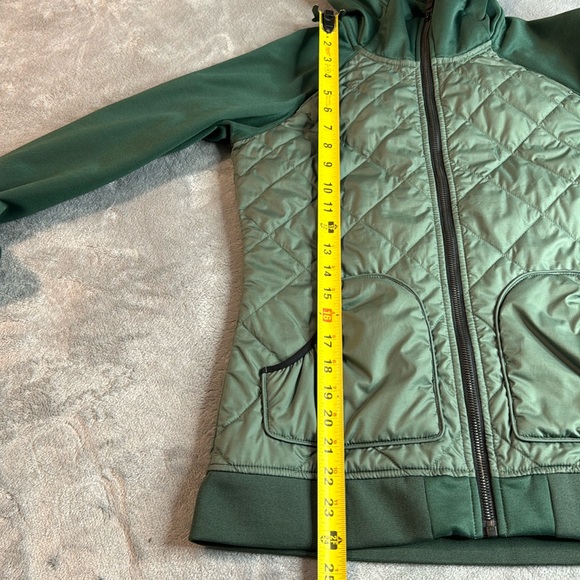 North Face Quilted Puffer Fleece Full Zip Jacket Green Size Small - Picture 10 of 12